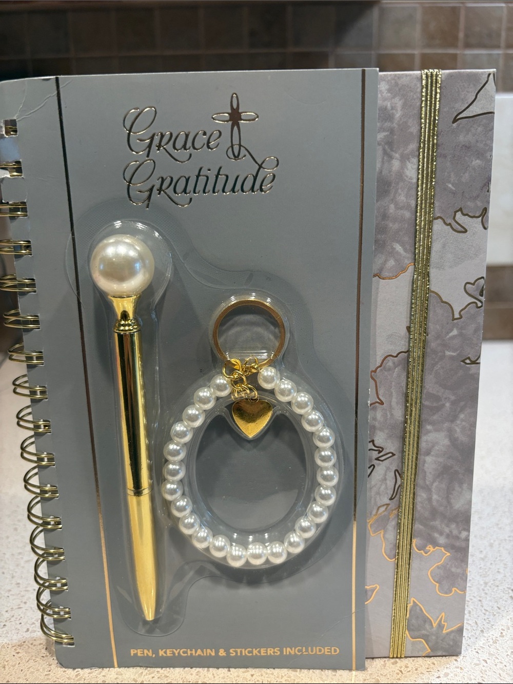 Grace & Gratitude Journal, Keychain & Pen Set